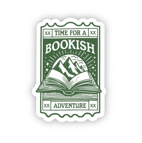 Elevate your bookish experience with our "Time For A Bookish Adventure" sticker. This waterproof green and white sticker is perfect for book lovers, whether you want to decorate your kindle, water bottle, or laptop. Bring your love of reading to life with this bookish themed sticker. Book Journal Stickers, Bookish Printables, Book Quotes Stickers, Book Tok Stickers, Art Stickers Printable, Book Themed Stickers, Bookworm Stickers, Bookish Things Book Lovers, Bookish Sayings