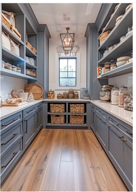 Pantry Window, Pantry Designs, Walk In Pantry Ideas, Pantry Closet Design, Pantry Layout, Dream Pantry, Pantry Inspiration, House Pantry, Hidden Pantry