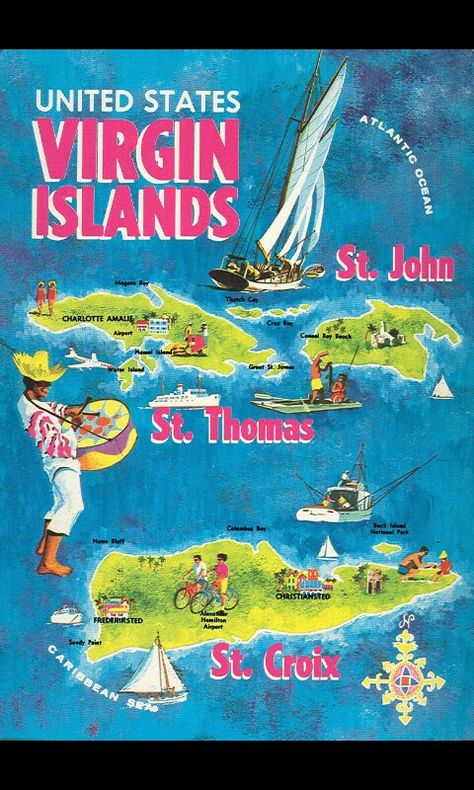 Virgin Islands Vacation, Maps Of The World, St Thomas Virgin Islands, Water Island, Australian Travel, Maui Vacation, St. Croix, Rum Drinks, Island Map