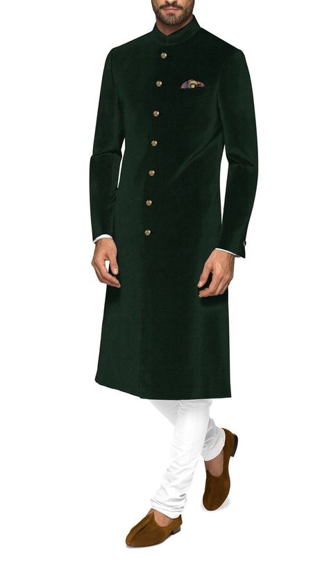 Indian Sherwani for Men Emerald Green Jodhpuri Achkan Bandhgala Velvet Jacket Sherwani For Wedding Design Heavy Embroiderry Handwork Bespoke Indian Jodhpuri Groom Dhula Sherwani Set Partywear Haldi Sangeet Outfit Stylish Designer Groom Suit Jodhpuri Suit Bandhgala Suit Coat Pant Dhoti Kurta Pajama Traitional Marriage Party Suit Indian Suit For Men Velvet Sherwani For Men, Green Jodhpuri, Men Jodhpuri, Velvet Sherwani, Achkan For Men, Green Sherwani, Indian Wedding Venue, Indian Sherwani, Blue Sherwani