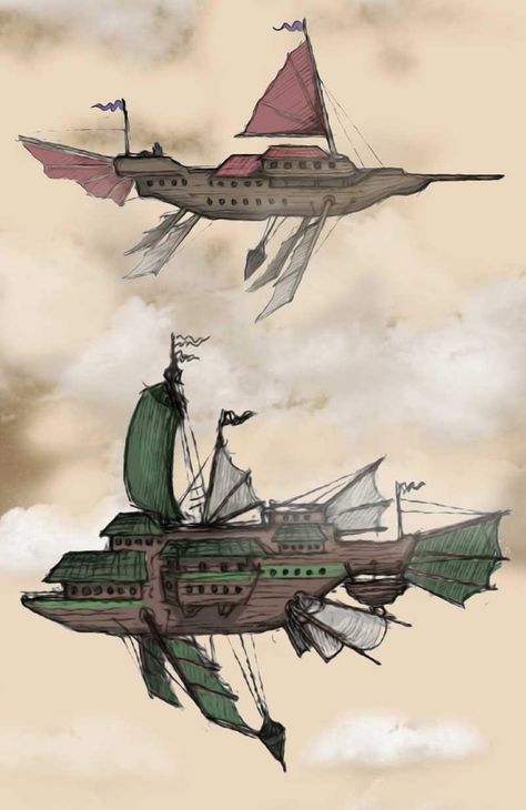 Victorian Spaceship, Airship Concept, Spelljammer Ships, Fantasy Planets, Craft Models, Steampunk Ship, Airship Art, Sun Sail, Flying Ship