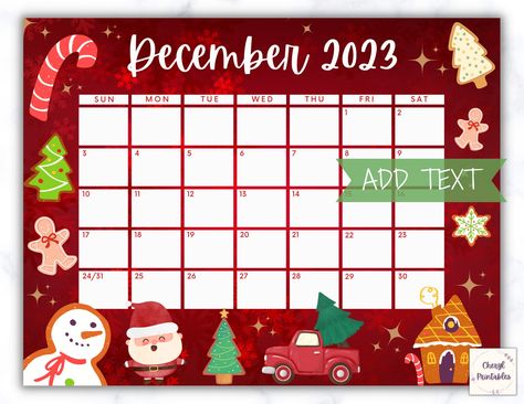 December Christmas Calendar 2023, Holiday Calendar, Calendar Printable, Calendar for Fridge, Family Calendar, Wall Calendar 2023 by cherylprintables on Etsy December Christmas Calendar, Family Calendar Wall, Printable December Calendar, Wall Calendar 2023, Homeschool Calendar, Office Calendar, Editable Calendar, December Christmas, Calendar Wall