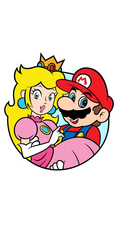 Plumber Mario will never tire of saving the dear Princess. Super Mario sticker with our hero holding a Princess Peach.. #SuperMario #game #Mario #Nintendo #PrincessPeach Super Mario Wallpaper Princess Peach, Princess Peach Svg, Super Mario And Princess Peach, Princess Peach Drawing, Princess Peach And Mario, Mario X Peach, Mario Cute, Super Mario Princess Peach, Super Mario Peach