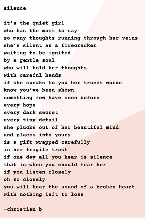 Original poem about the quiet girls Quiet Girl Quotes, Felt Quotes, Boring Girl, Night Poem, Intimacy Quotes, Bad Touch, Long Love Quotes, Describe Feelings, Quiet Person