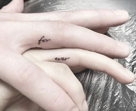 Couple Tattoos With Meaning, Finger Tattoos For Couples, Best Couple Tattoos, Cute Matching Tattoos, Small Matching Tattoos, Small Couple Tattoos, Cute Couple Tattoos, Couple Tattoos Unique, Ring Finger Tattoos