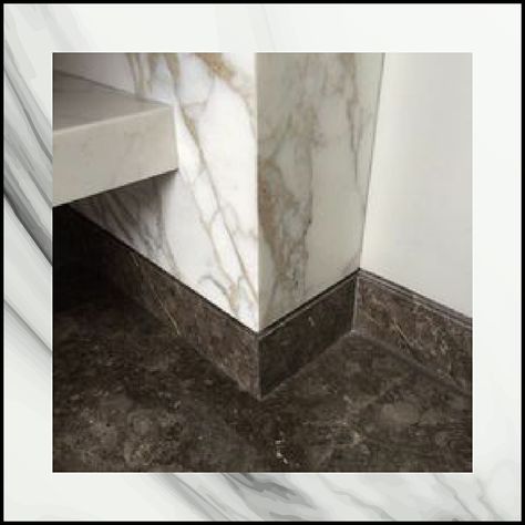 Our third specialisation is in MARBLE SKIRTING. It means a stone or wooden or tile board running along the base of a wall. It makes the space look complete and good.    #marble #skirting #marbleskirting #marblework #inlayworks #marbledesigns #floorwork #marblecreations #gattani #gattanienterprises #enterprises #marblestairs #marbledecor #marbleborder #shareart #artworkshops #artworkers #countertops #dreamhomegoals #decorationgoals #rangolidesigns Marble Skirting, Marble Skirt, Tile Baseboard, Laura Hammett, Floor Skirting, Tile Board, Instagram Bathroom, Floor Molding, Joinery Details