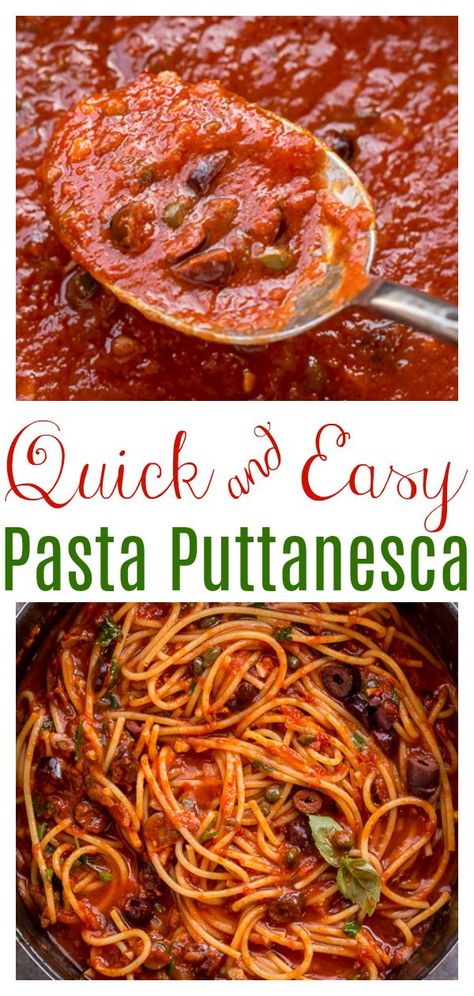 Puttanesca Sauce No Anchovies, Pasta Sauce With Anchovies, Puttenesca Recipes Pasta Dishes, Olive Pasta Sauce, Red Pasta Sauce Recipes, Puttanesca Pasta, Red Pasta, Puttanesca Sauce, Pasta Puttanesca