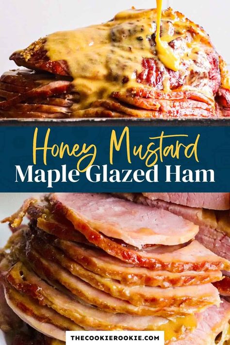 Mustard Sauce For Ham, Mustard Ham Glaze, Maple Glazed Ham Recipes, Ham Sauce, Maple Glazed Ham, Holiday Ham Recipes, Ham Recipes Baked, Honey Mustard Glaze, Ham Glaze Recipe