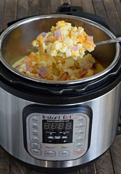 15 Most Popular Instant Pot Recipes on Pinterest Rice Casserole Instant Pot, Ham Egg And Cheese Casserole, Ham And Rice, Ham And Rice Casserole, Casserole Instant Pot, Egg And Cheese Casserole, Pot Recipes Healthy, Electric Pressure Cooker Recipes, Egg And Cheese