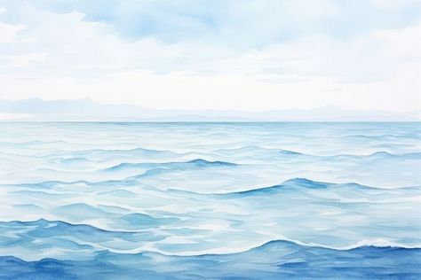 Watercolor Sky Background, Sea Backgrounds, Sea Background, Ocean Horizon, Day Illustration, Watercolor Sky, Discord Channels, Beach Wave, Watercolor Ocean