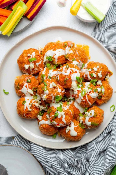 Turkey Meatball Recipes Gluten Free, No Carb Turkey Meatballs, Keto Turkey Meatballs Baked, Buffalo Turkey Meatballs Healthy, Whole 30 Buffalo Chicken Meatballs, Buffalo Turkey Meatballs, Buffalo Meatballs, Healthy Meatballs, Low Carb Meatballs