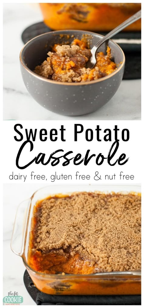 Gluten Free Sweet Potato Casserole, Sweet Potato Crunch, Dairy Free Thanksgiving, Resep Vegan, Sweet Potato Casserole Healthy, Vegan Sweet Potato Casserole, Gluten Free Thanksgiving Recipes, Sweet Potato Casserole Easy, Gluten Free Sweet Potato