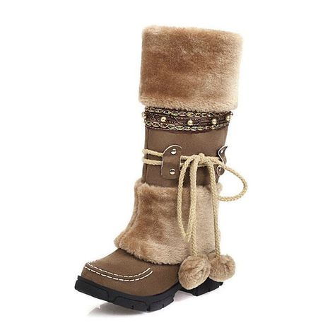 Warm Winter Boots With Round Toe And Aztec Design With Side Pom Poms https://pleasuresandsins.com/products/warm-winter-boots-with-round-toe-and-aztec-design-with-side-pom-poms Pleasures and Sins #Bestseller Warm Snow Boots, Moccasin Boots, Suede Moccasins, Warm Boots, Boots Suede, Thick Heel, Women Boots, Winter Snow Boots, Long Boots