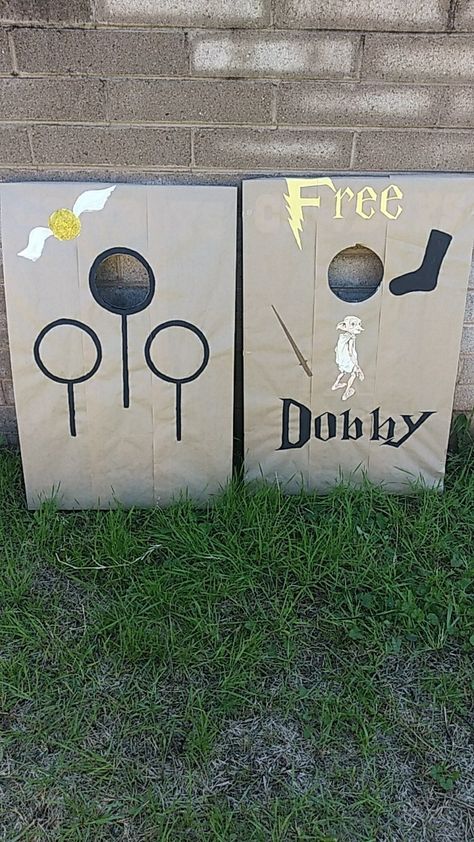 Harry Potter Outdoor Games, Free Dobby Game, Dobby Sock Toss Game, Harry Potter Carnival Games, Harry Potter Trunk Or Treat Games, Free Dobby Sock Toss Game, Harry Potter Game Ideas, Harry Potter Games Party, Trunk Or Treat Harry Potter