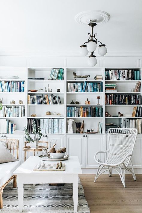 Abbie Melle, Couples Living Room, Home Library Ideas, Country Style Magazine, Danish Interior Design, Library Living Room, Danish Interior, Scandinavian Style Home, Bungalow Renovation