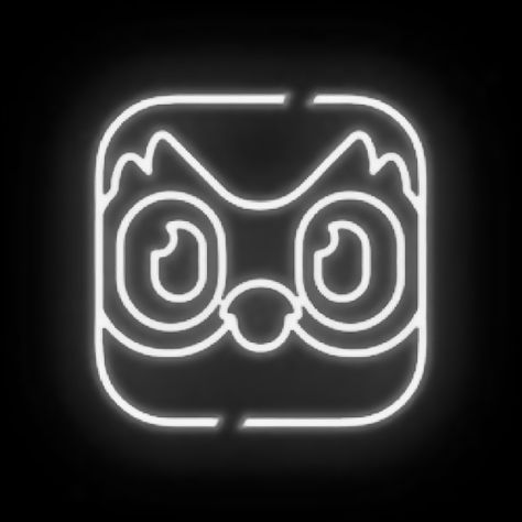 Black white neon duolingo app icon Duolingo App Icon Aesthetic, Glowing App Icon, Duolingo App Icon, Duolingo Icon, Logo Apps, Duolingo App, All Apps Icon, Neon Icons, Go Logo