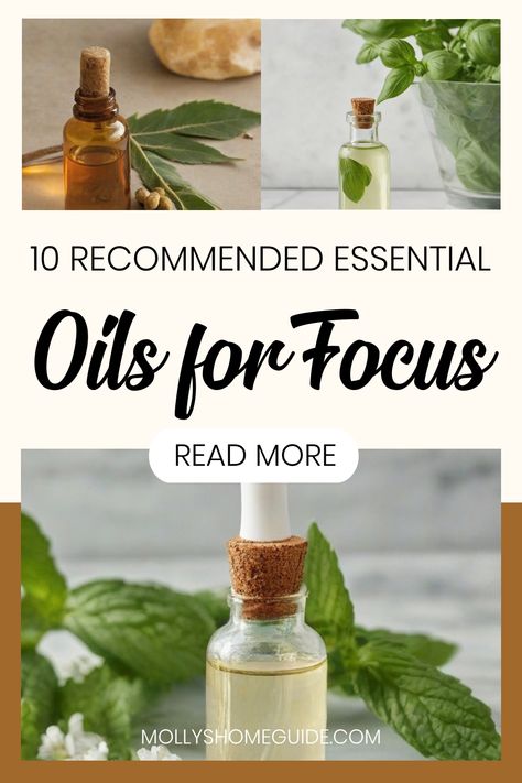 Enhance your focus and boost productivity with these invigorating essential oil blends! Try out our favorite diffuser recipes like the Morning Energizer Blend or the Uplifting Citrus Blend. Discover how to use essential oils for clarity and improved attention span. Whether you're seeking motivation, memory enhancement, or just a mental clarity boost, aromatherapy can help. Explore 10 beneficial essential oil blends for focus and concentration to find what works best for you. Essential Oil Blend For Creativity, Pachuli Essential Oil Benefits, Essential Oil Blends For Inflammation, Essential Oil For Focus, Essential Oils For Focus, Essential Oils For Memory, Focus Essential Oil Blend, Essential Oils Focus, Basil Essential Oil