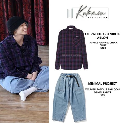 Jungkook Flannel, Dark Blue Shirt Outfit, Blue Shirt Black Pants, Blue Shirt Outfit, Jungkook Run Bts, Run Bts Episode, Bts Clothes, Bts Episode, Purple Flannel