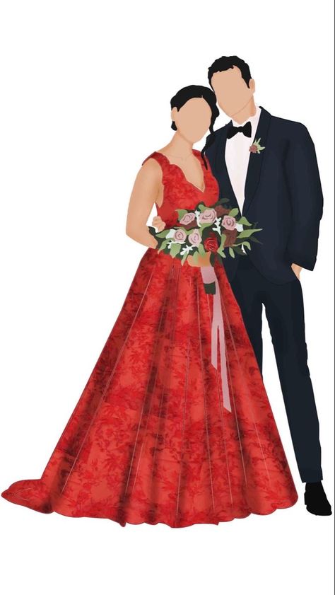 Wedding Couples Illustration, Wedding Sketch Couple, Couple Digital Art Illustration, Wedding Couple Painting, Couple Fashion Illustration, Indian Wedding Couple Illustration, Wedding Caricature Couple, Indian Wedding Illustration, Couple Caricature Wedding