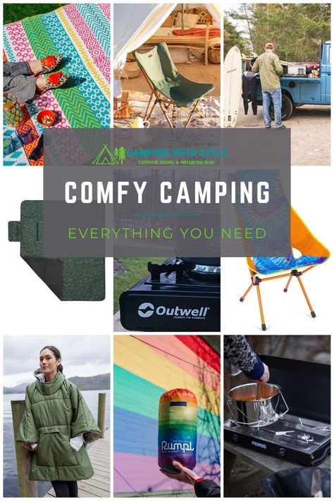 CAMPING | Everything You Need To Create Your Own Comfy Camping Setup Glamping Equipment, Glamping Accessories, Luxury Camping Gear, Modern Camping, Camping Setup, Glam Camping, Camping Must Haves, Comfortable Camping, Camping Set Up