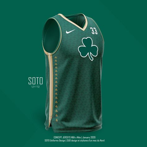 NBA City Edition - BOSTON CELTICS - concept by SOTO on Behance Boston Celtics Jersey Design, Sleeveless Jersey Design, Boston Jersey, Best Basketball Jersey Design, Boston Celtics Jersey, Basketball Jersey Design, Jersey Basket, Concept Jersey, Celtics Jersey