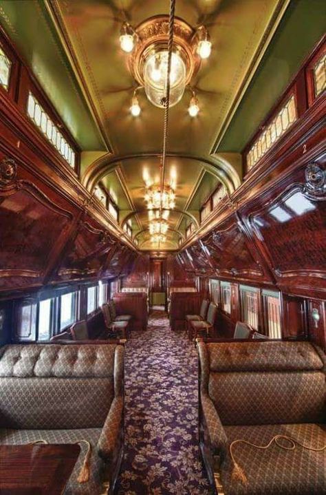 Restored Pullman Train Car, ca. 1900 Orient Express Train, Pullman Train, Pullman Car, Simplon Orient Express, Luxury Train, Formal Garden, Rail Car, Old Trains, Old Train