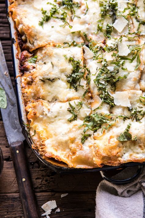 Bolognese Lasagna, Easy Dinner Party Recipes, Half Baked Harvest Recipes, Harvest Recipes, Dinner Party Recipes, Half Baked Harvest, Party Recipes, Lasagna Recipe, Pizza Sauce