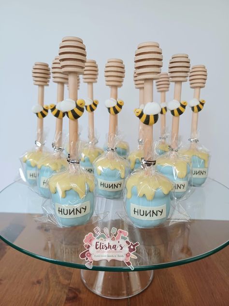 Winnie The Pooh Themed Cake Pops, Vintage Winnie The Pooh Treats, Hunny Pot Cake Pops, Pooh Bear Cake Pops, Winnie The Pooh Cakepops, Honey Pot Cake Pops, Winnie The Pooh Treats Sweets, Winnie The Pooh Sweets, Winnie The Pooh Deserts