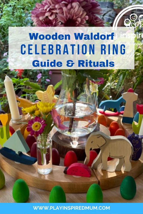 Grimms Celebration Ring, Waldorf Birthday Party, Waldorf Birthday Ring, Celebration Ring, Birthday Traditions, Toddler Birthday Party, Ring Guide, Easter Traditions, Birthday Table