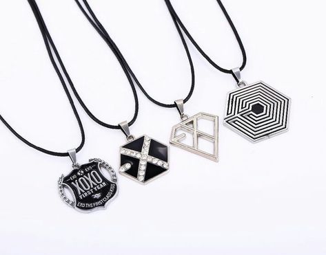 Exo Jewelry, Exo Phone Case, Function Dress, Necklace Leather Cord, Exo Logo, Exo Fashion, Cute Korean Fashion, Fan Necklace, Necklace Leather