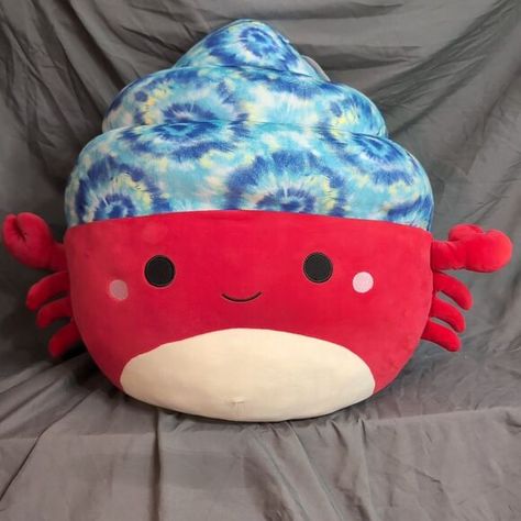 SQUISHMALLOWS Indie The Hermit Crab 20” Plush, Tie-Dye Blue Shell NEW w/Tag The Hermit, Blue Shell, Soft Cooler, Hermit Crab, Walker Boots, Key Card Holder, Fit N Flare Dress, Stationery Supplies, Rain And Snow Boots