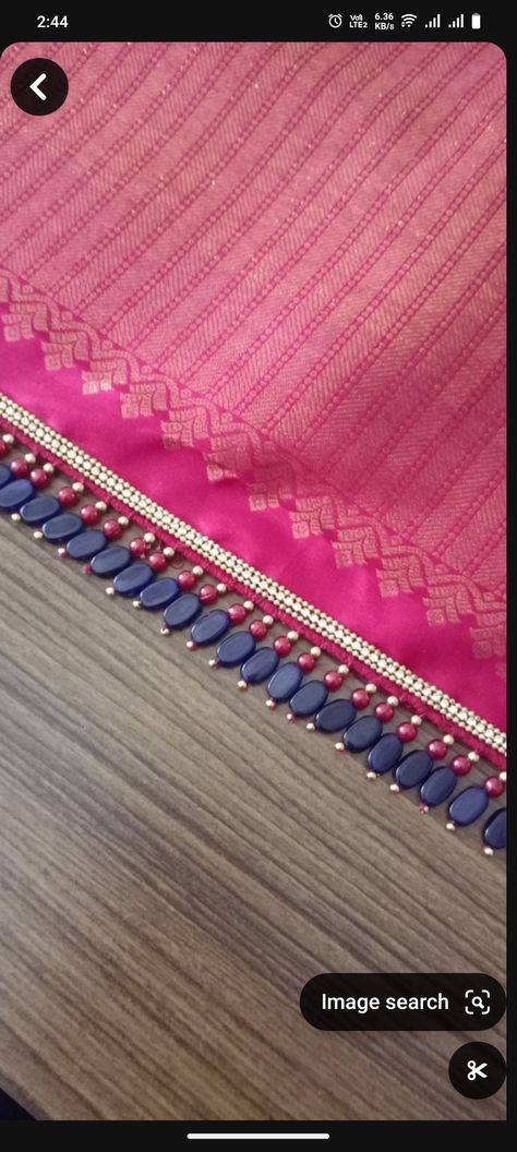 Tassels On Saree Pallu, Pallu Latkan Designs, Kucchu Designs Saree Bridal, Latest Tassels For Saree Pallu, Tessals Design Saree, Saree Tassels Designs With Beads, Saree Palav Latkan, Beads Tassels For Saree Pallu, Saree Pallu Hangings