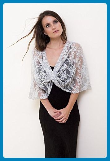 Diy Fashion Scarf, Lace Shrug, Frock Fashion, Lace Bolero, Dress With Shawl, Lace Wrap, Mob Dresses, Silver Lace, Lace Scarf