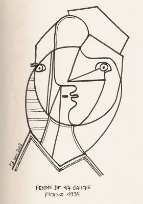 Karine's Art: Picasso: dessins/ Picasso drawings Line Art Drawings Picasso, Pablo Picasso Drawings, Art Abstrait Ligne, Cubist Portraits, Picasso Portraits, Picasso Drawing, Pablo Picasso Art, Art Picasso, Pablo Picasso Paintings