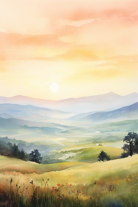 Learn the art of capturing nature's beauty with easy watercolor landscape painting techniques. Whether you're a beginner or an experienced artist, let the beauty of the natural world inspire your creative journey. Watercolor Paintings Nature Landscapes, Naturalism Art, Watercolor Painting Beginner, Landscape Nature Painting, Watercolor Landscape For Beginners, Watercolour Nature Art, Water Colors Painting Landscaping, Landscape Ideas Painting Watercolor, Landscape Art Abstract