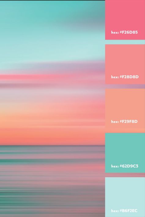 Color Pallets Inspiration, Color Palette Pastel, Peach Color Palettes, Beach Color Palettes, Sunset Color Palette, Sunset Palette, Sunset Color, Pastel Sunset, Blue Color Palette