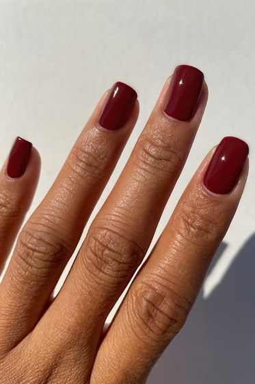 Deep Red Nail Polish, Dark Red Nail Polish, Nails Work, Deep Red Nails, Dark Red Nails, Cirque Colors, Maroon Nails, December Nails, Red Manicure