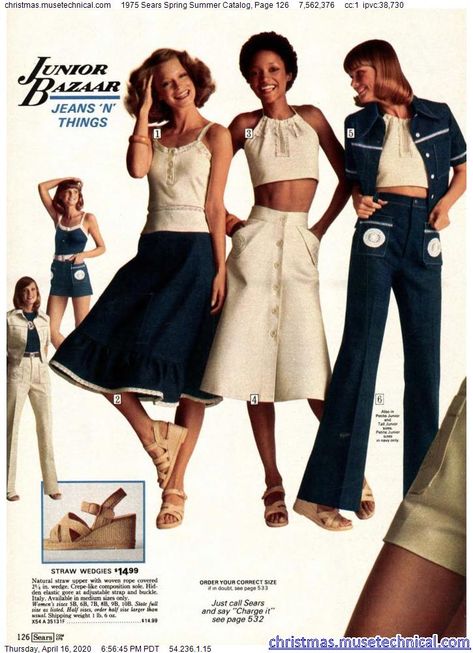 1975 Sears Spring Summer Catalog, Page 126 - Christmas Catalogs & Holiday Wishbooks 19s Fashion, 70s Fashion Women, 70s Inspiration, 1970s Clothing, 70 Fashion, 70s Vintage Fashion, 1970's Fashion, 60s 70s Fashion, Groovy 70s