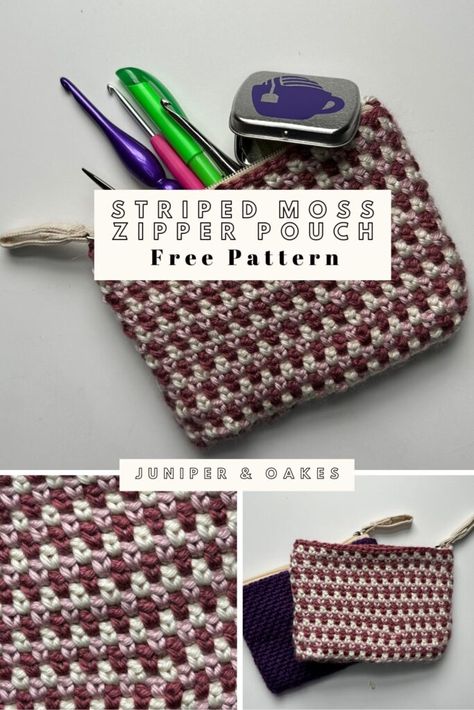 Crochet this Zipper Pouch! - FREE Crochet Pattern Crochet Button Pouch Free Pattern, Crochet Makeup Bag Pattern Free Zipper Pouch, Crochet Makeup Bag Pattern Free, Crochet Pouch Free Pattern, Crochet Zipper Pouch, Crochet Zipper, Makeup Bag Pattern, Button Pouch, Bag Pattern Free