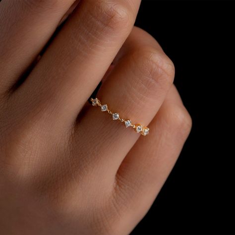 Elegant Symbol, Dainty Promise Ring, Fall Rings, Sterling Silver Stacking Rings, Ring Wedding Band, Silver Stacking Rings, Moissanite Wedding Bands, Pave Setting, Ring Dainty