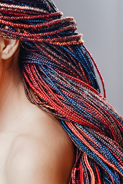 Colourful Braids, Coloured Braids, Rainbow Braids, Ombre Braid, Turquoise Ombre, Pull Through Braid, Multi Colored Hair, Colored Braids, Braids Styles