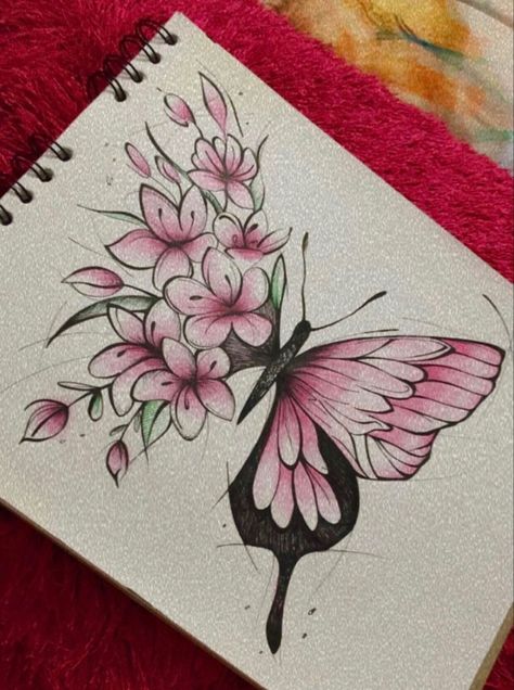 Butterfly Art Drawing, Arte Aesthetic, Art Papillon, Easy Mandala Drawing, Butterfly Art Painting, Flower Art Drawing, Cool Pencil Drawings, Meaningful Drawings, Butterfly Drawing