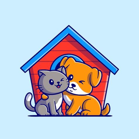 Cute cat and dog cartoon | Free Vector #Freepik #freevector #pup #cute-cat #cute-dog #dog-character Cat And Dog Cartoon, Friend Icon, Cat Dog Cartoon, Cute Fat Cats, Friends Illustration, Dog Cartoon, Friend Cartoon, Dog Vector, Dog Poster