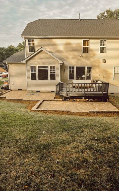 How We Transformed Our Sloped Backyard on a Budget - Cassie Jean Slight Sloped Backyard Ideas, Backyard Landscaping Sloped Yard, Small Sloped Backyard, Small Sloped Backyard Ideas, Sloped Backyard Ideas On A Budget, Sloped Backyard Ideas, Backyard On A Budget, Landscaping A Slope, Sloped Backyard