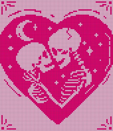 Alpha pattern variation #306531 Romantic Pixel Art, Valentines Alpha Pattern, Heart Tapestry Crochet Pattern, Blue Alpha Pattern, Valentines Day Pixel Art, Heart Alpha Pattern Crochet, Valentine Pixel Art, Alpha Cross Stitch Patterns, Valentines Pixel Art