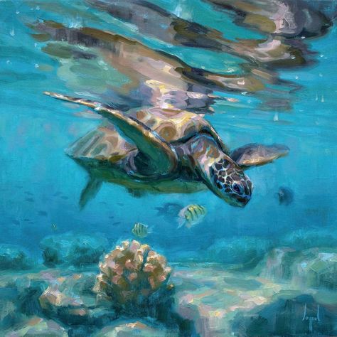 Sea Turtle Painting Ideas, Sea Animals Painting, Marine Life Painting, Sea Life Painting, Marine Life Art, Sea Turtle Painting, Life Drawing Reference, Gcse Art Sketchbook, Marine Painting