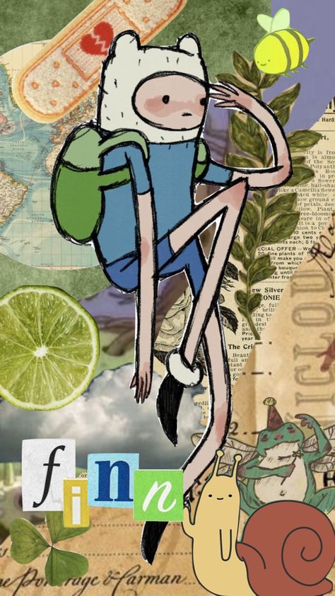 Adventure Time Collage, Adventure Time Aesthetic Wallpaper, Adventure Time Wallpaper Aesthetic, Finn Wallpaper, Collage Cartoon, Finn Adventure Time, Cartoon Collage, Character Collage, Shuffles Aesthetic