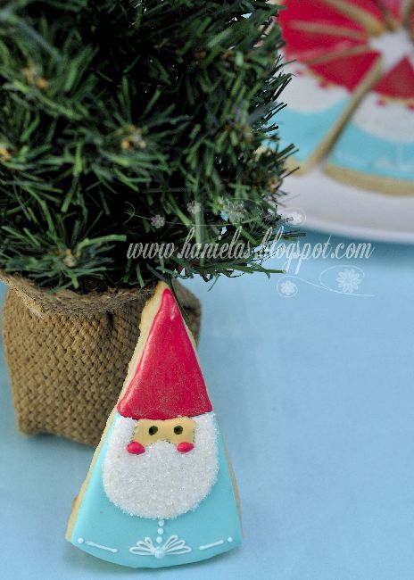 Yesterday I showed you my first Christmas Cookies of the season.. Christmas Bow Cookies and today I'm going to share with you my First San... Shaped Christmas Cookies, Cookie Tower, Gnome Cookies, Woodland Cookies, Christmas Confections, Swedish Cookies, Cafe Sweets, Swedish Heritage, Aqua Christmas