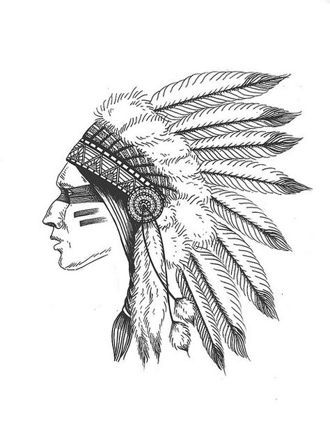 American Indian Tattoo, Tattoo Indian, Headdress Art, Indian Skull Tattoos, Indian Tattoo Design, Headdress Tattoo, Indian Tattoos, Indian Drawing, Native American Drawing