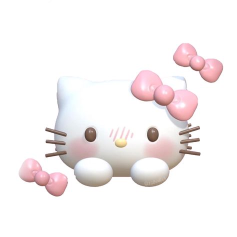 3d icon Hello Kitty 3d Emoji, White Sanrio Icons, Hello Kitty 3d Icon, Pastel Emojis, 3d Emojis, 3d Sanrio, 3d Pfp, Emoji Aesthetic, Hello Kitty 3d